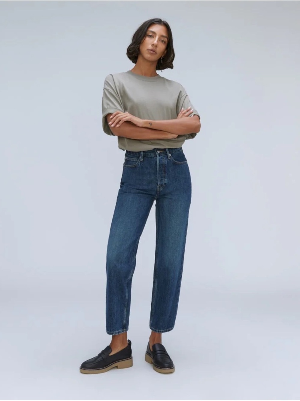 NWT Everlane The Way-High Jean 29 Long Medium Wash Organic Cotton Straight Leg